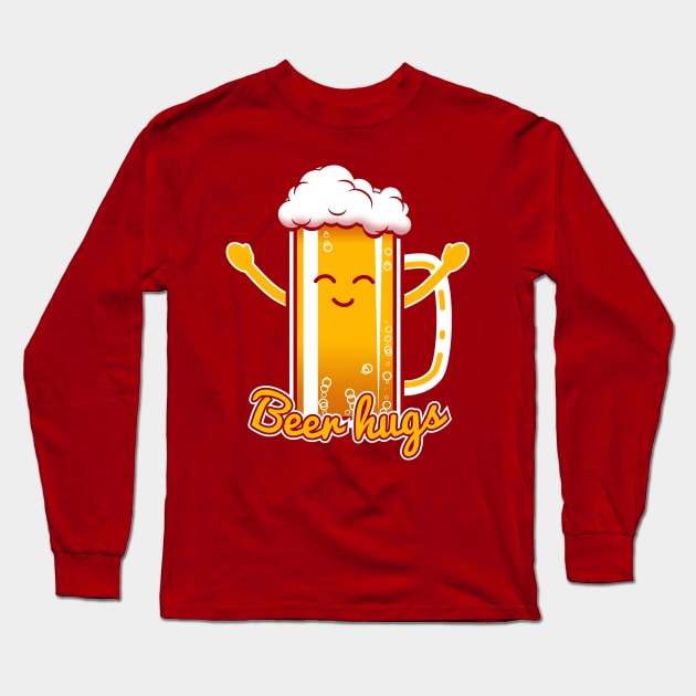 Beer Hugs Long Sleeve T-Shirt by synaptyx